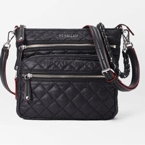MZ Wallace Black Quilted Crossbody Bag